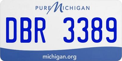 MI license plate DBR3389