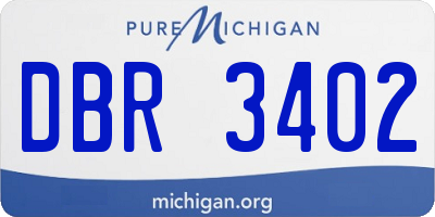 MI license plate DBR3402
