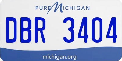 MI license plate DBR3404
