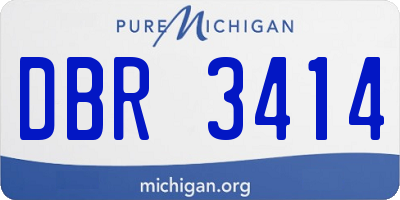 MI license plate DBR3414