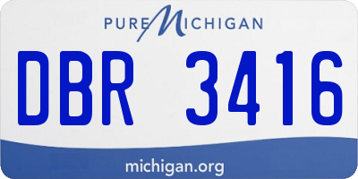 MI license plate DBR3416