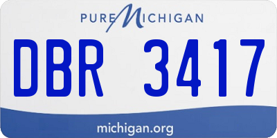 MI license plate DBR3417