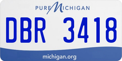 MI license plate DBR3418