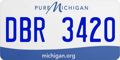 MI license plate DBR3420