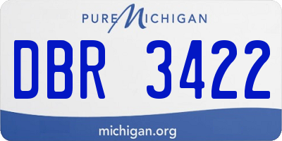 MI license plate DBR3422