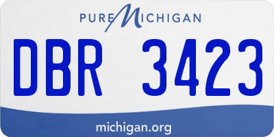 MI license plate DBR3423