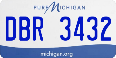 MI license plate DBR3432