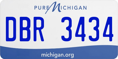 MI license plate DBR3434