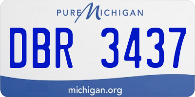 MI license plate DBR3437