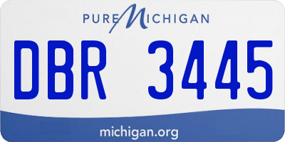 MI license plate DBR3445