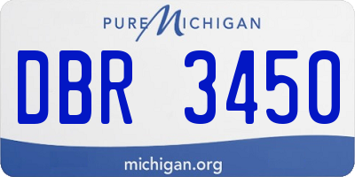 MI license plate DBR3450