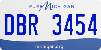 MI license plate DBR3454