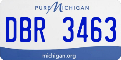 MI license plate DBR3463