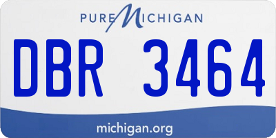 MI license plate DBR3464