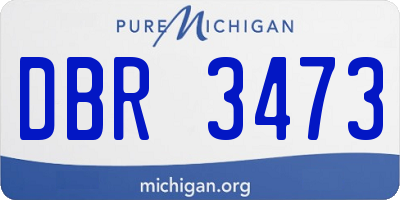 MI license plate DBR3473