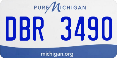 MI license plate DBR3490