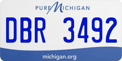 MI license plate DBR3492