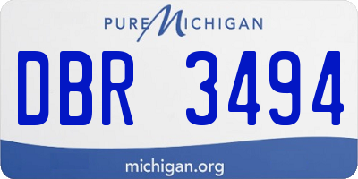 MI license plate DBR3494