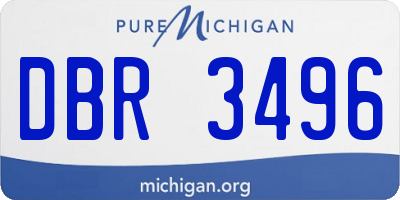 MI license plate DBR3496