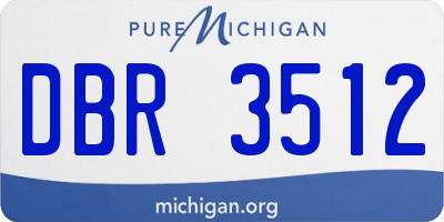 MI license plate DBR3512