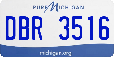 MI license plate DBR3516