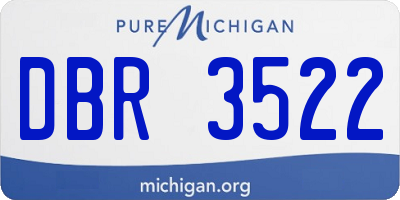 MI license plate DBR3522