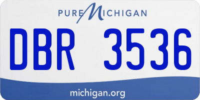 MI license plate DBR3536