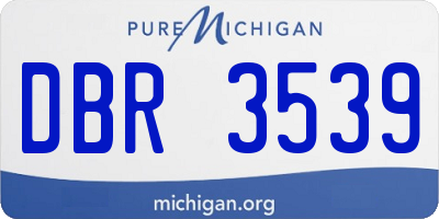 MI license plate DBR3539