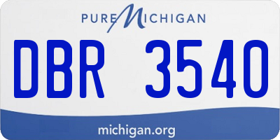 MI license plate DBR3540