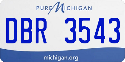 MI license plate DBR3543