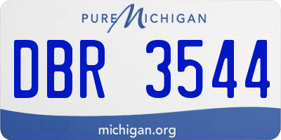 MI license plate DBR3544