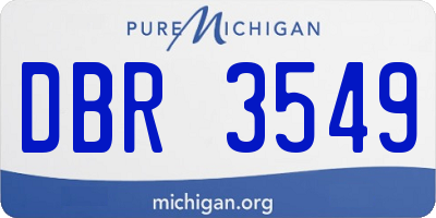 MI license plate DBR3549