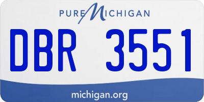MI license plate DBR3551