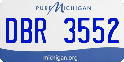 MI license plate DBR3552