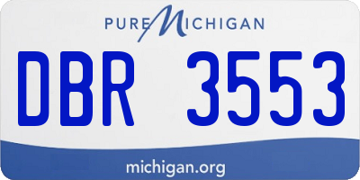 MI license plate DBR3553