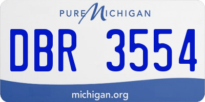 MI license plate DBR3554
