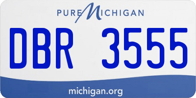 MI license plate DBR3555