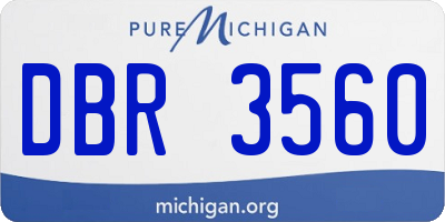 MI license plate DBR3560