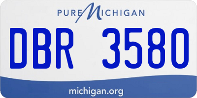 MI license plate DBR3580