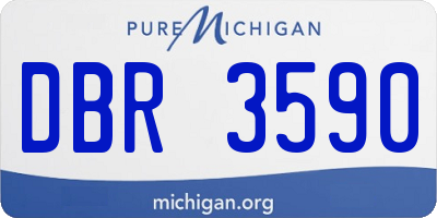 MI license plate DBR3590
