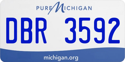 MI license plate DBR3592