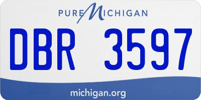 MI license plate DBR3597