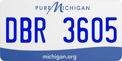 MI license plate DBR3605
