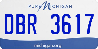 MI license plate DBR3617