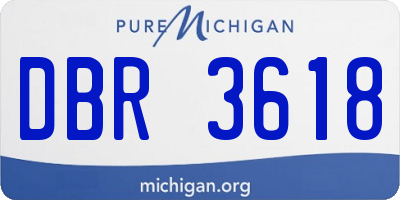 MI license plate DBR3618