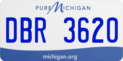 MI license plate DBR3620