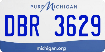 MI license plate DBR3629
