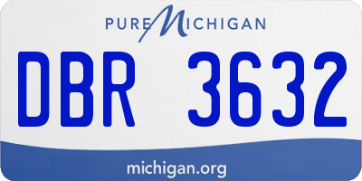 MI license plate DBR3632