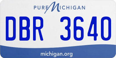 MI license plate DBR3640
