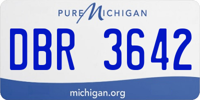 MI license plate DBR3642